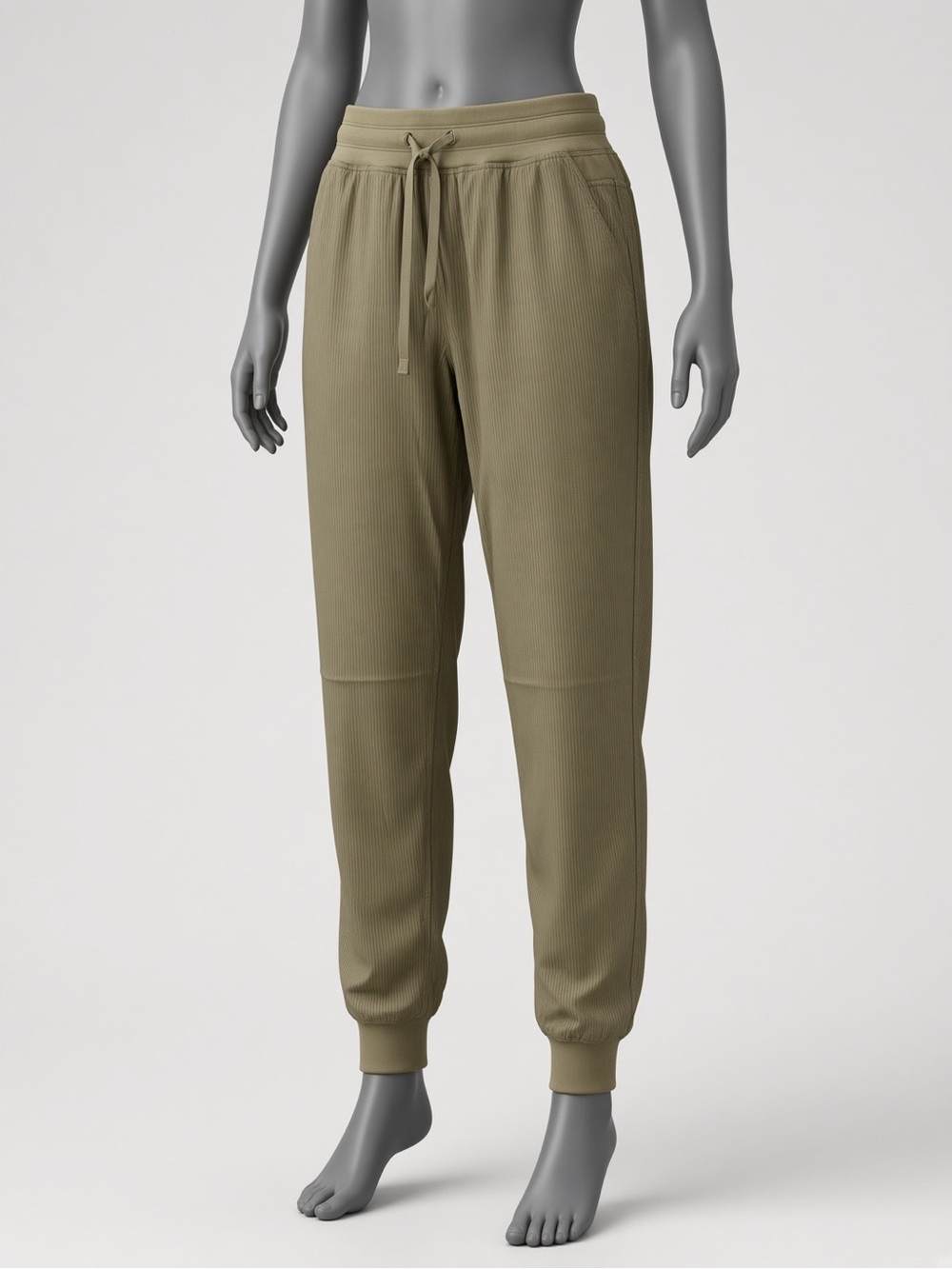 ZYIA Olive Ribbed Drawstring Joggers